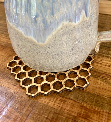 Honeycomb Wood Birch Coaster