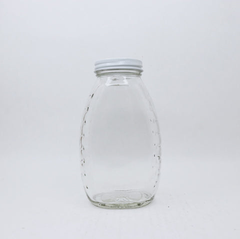 1 lb. Glass Classic Queenline Jar, case (24 ct, includes caps)