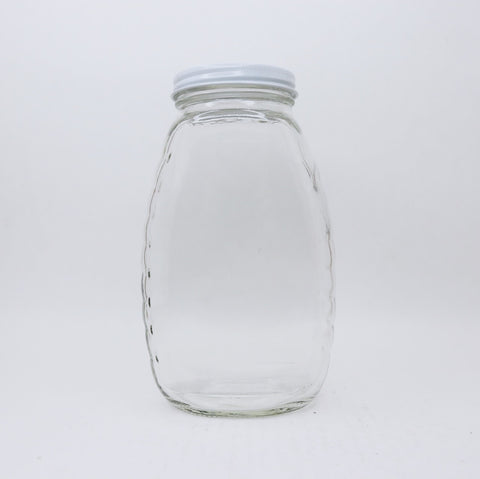 2 lbs. Glass Classic Queenline Jar, case (12 ct, includes caps)