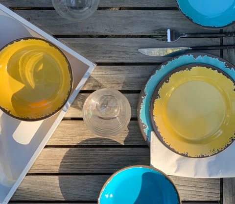 Fox Run Melamine Dinnerware, Set of 12, Multicolor