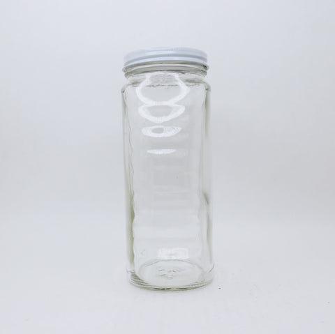 2 lbs. Glass Classic Queenline Jar, case (12 ct, includes caps)