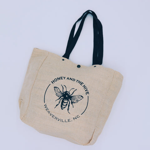 Honey and the Hive Jute Tote Bag