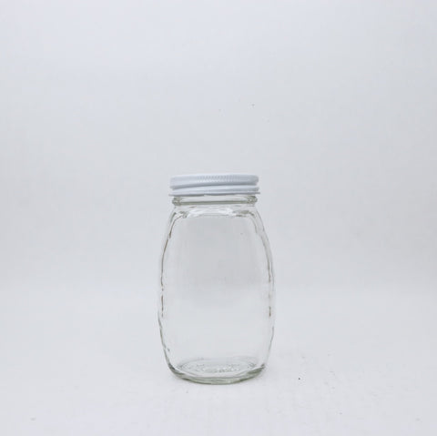 8 oz. Glass Classic Queenline Jar, case (24 ct, includes caps)