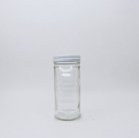 8 oz. Glass Classic Queenline Jar, case (24 ct, includes caps)