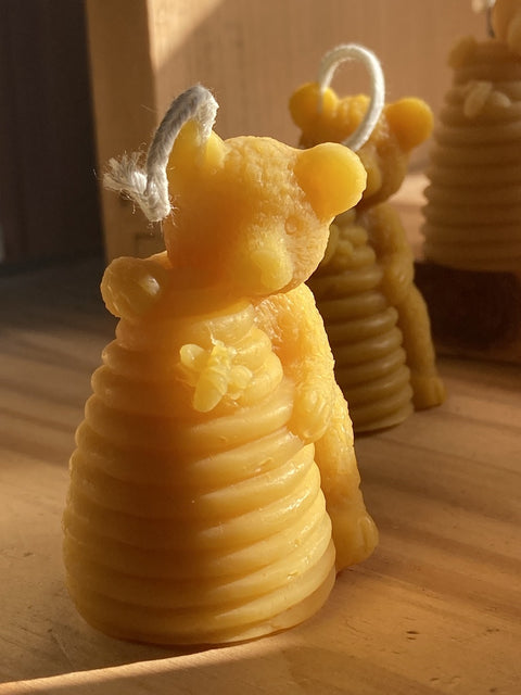 Beeswax Figure Candle, Bear with Skep