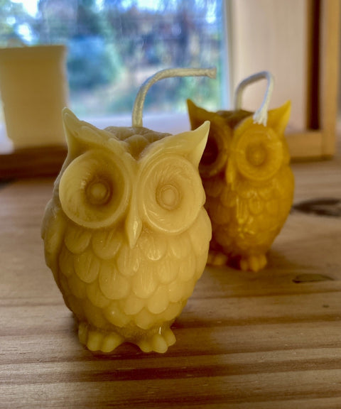 Beeswax Figure Candle, Small Owl