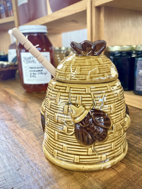 Ceramic Beehive Honey Pot