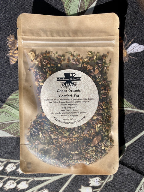 Appalachian DiviniTEA Chaga Organic Comfort Tea, 1 oz. loose leaf