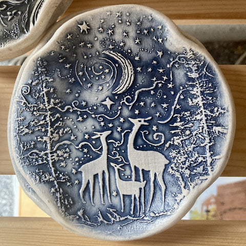 Handmade Pottery: Deer Family