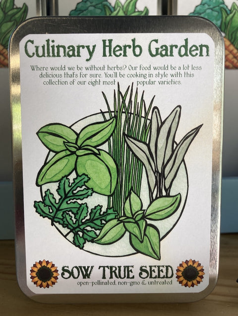 Sow True Seeds Collection Gift Tin, Culinary Herb Garden