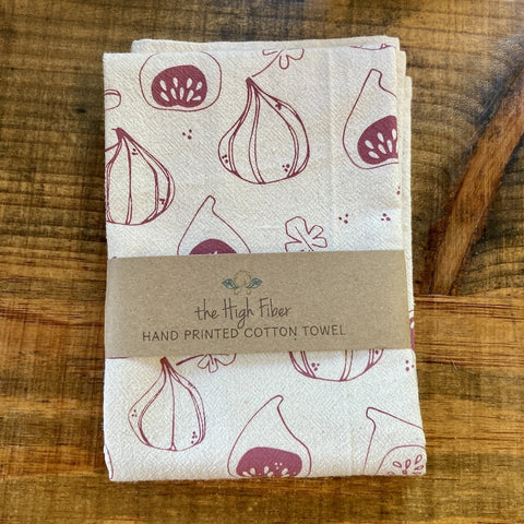 The High Fiber Hand Printed Cotton Towel, Figs