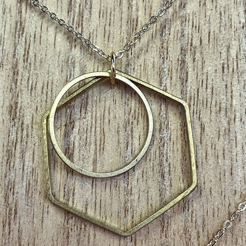 Geometric Brass Necklace