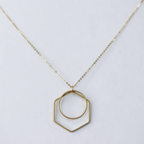 Geometric Brass Necklace