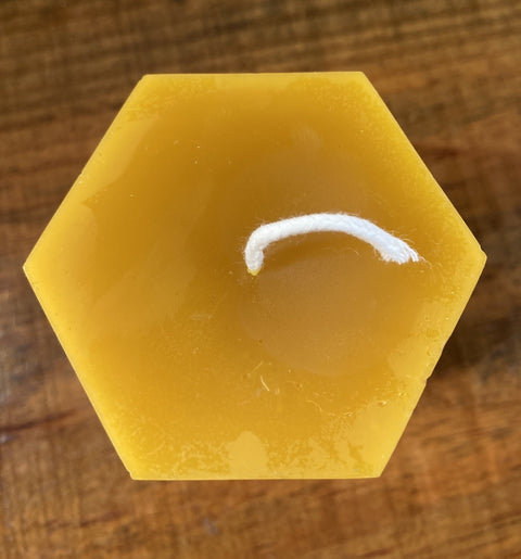 Beeswax Hexagon Pillar Candle - 3 inches