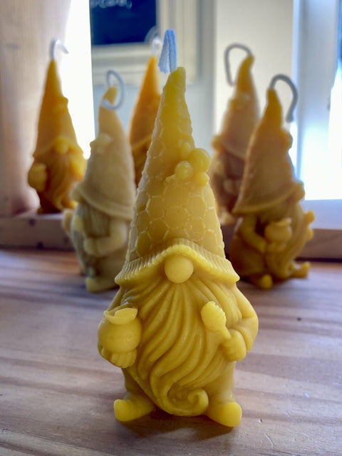 Beeswax Candle, Honey-Loving Gnome