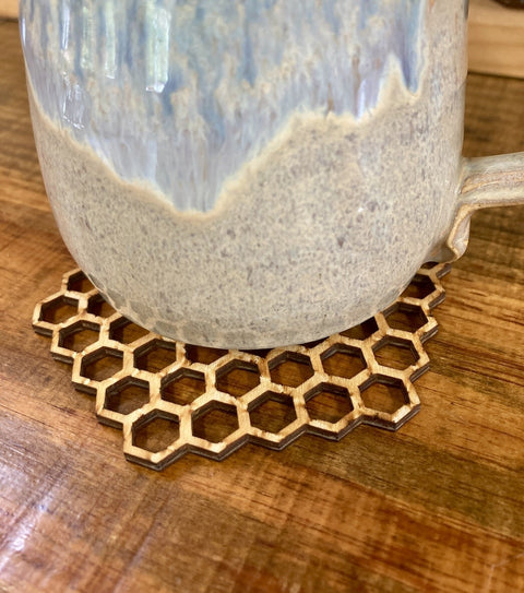 Honeycomb Wood Birch Coaster