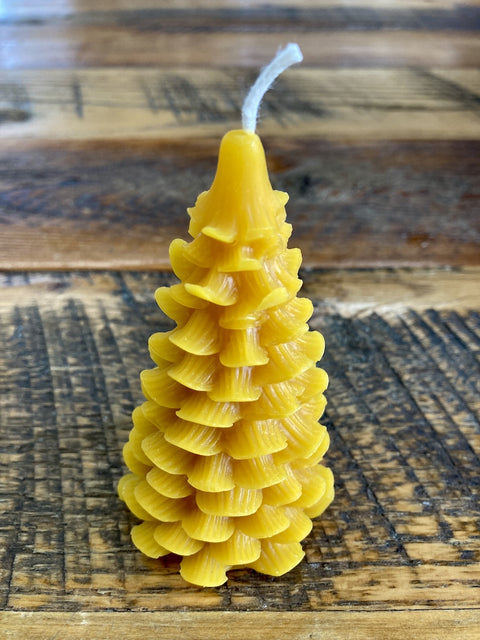 Beeswax Figure Candle, Pine Trees