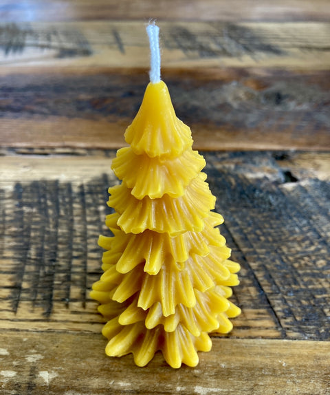 Beeswax Figure Candle, Pine Trees