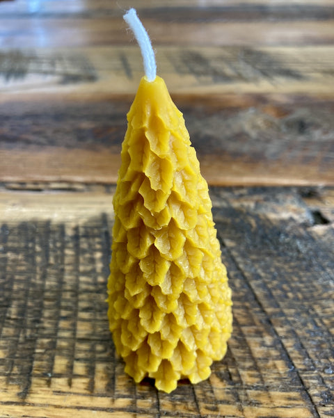 Beeswax Figure Candle, Pine Trees