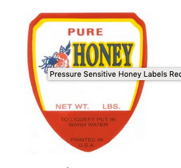 Vintage Honey Label Red Roll of 250, 3 1/4'' x 3 1/4''