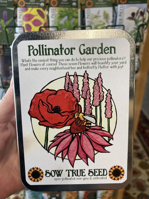 Sow True Seeds Collection Gift Tin, Pollinator Garden