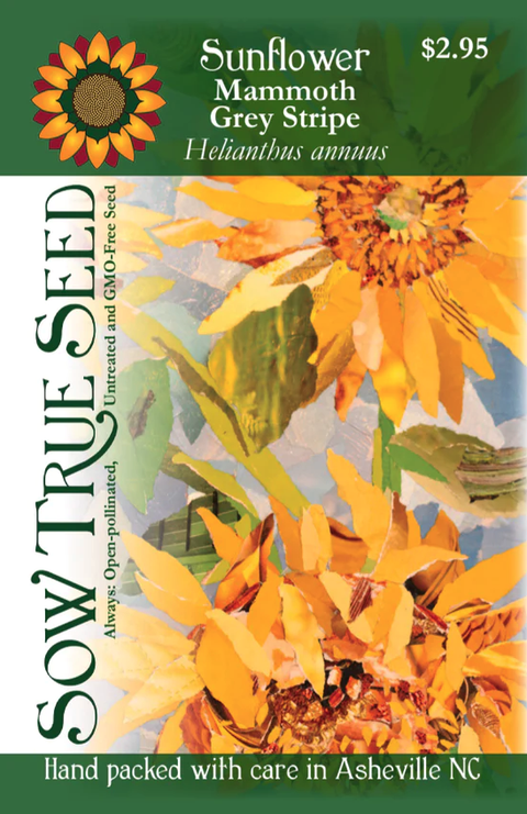 Sow True Seeds, Sunflower (Mammoth Grey Stripe)