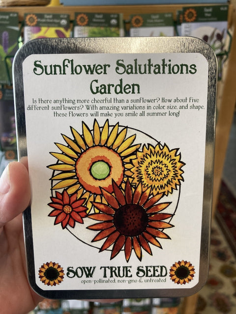 Sow True Seeds Collection Gift Tin, Sunflower Salutations