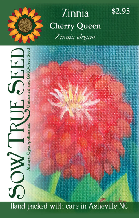 Sow True Seeds, Zinnia (Cherry Queen)