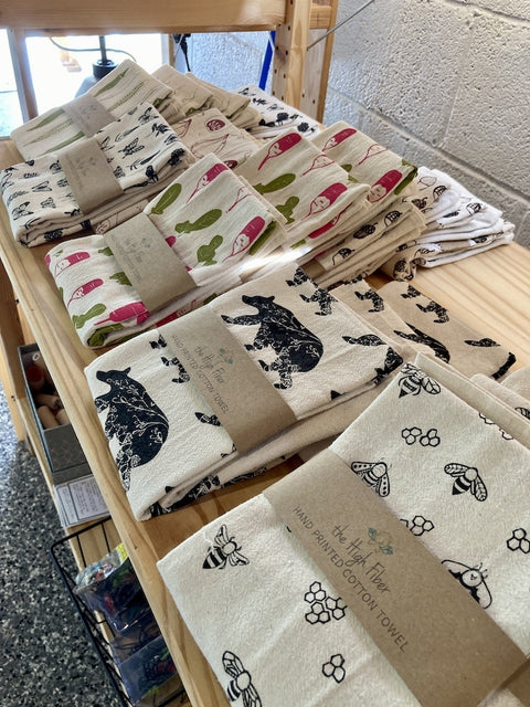 The High Fiber Hand Printed Cotton Towel, Acorns