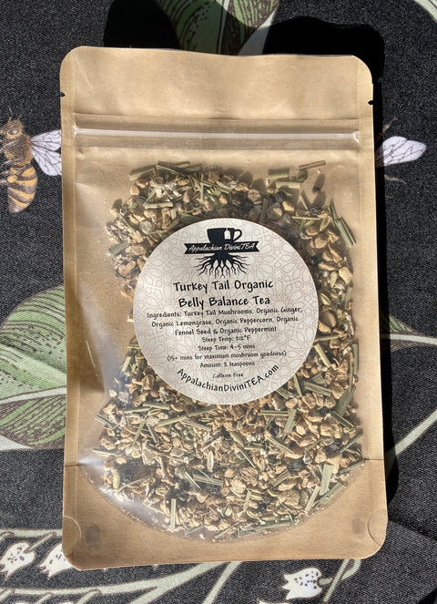 Appalachian DiviniTEA Turkey Tail Organic Belly Balance Tea, 1 oz. loose leaf