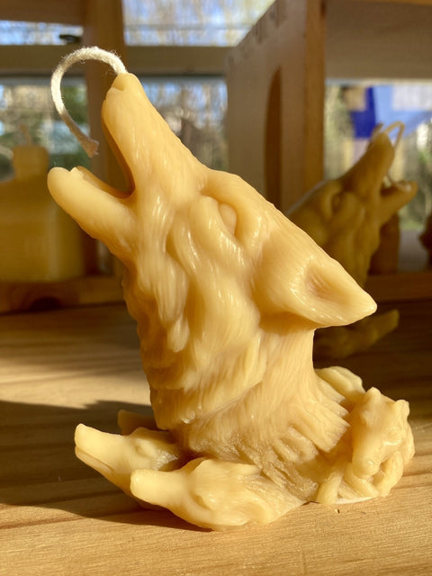 Beeswax Candle, Howling Wolf