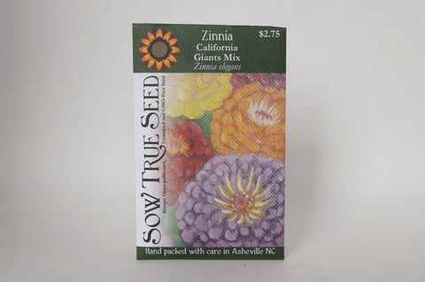 Sow True Seeds, Zinnia (California Giants Mix)